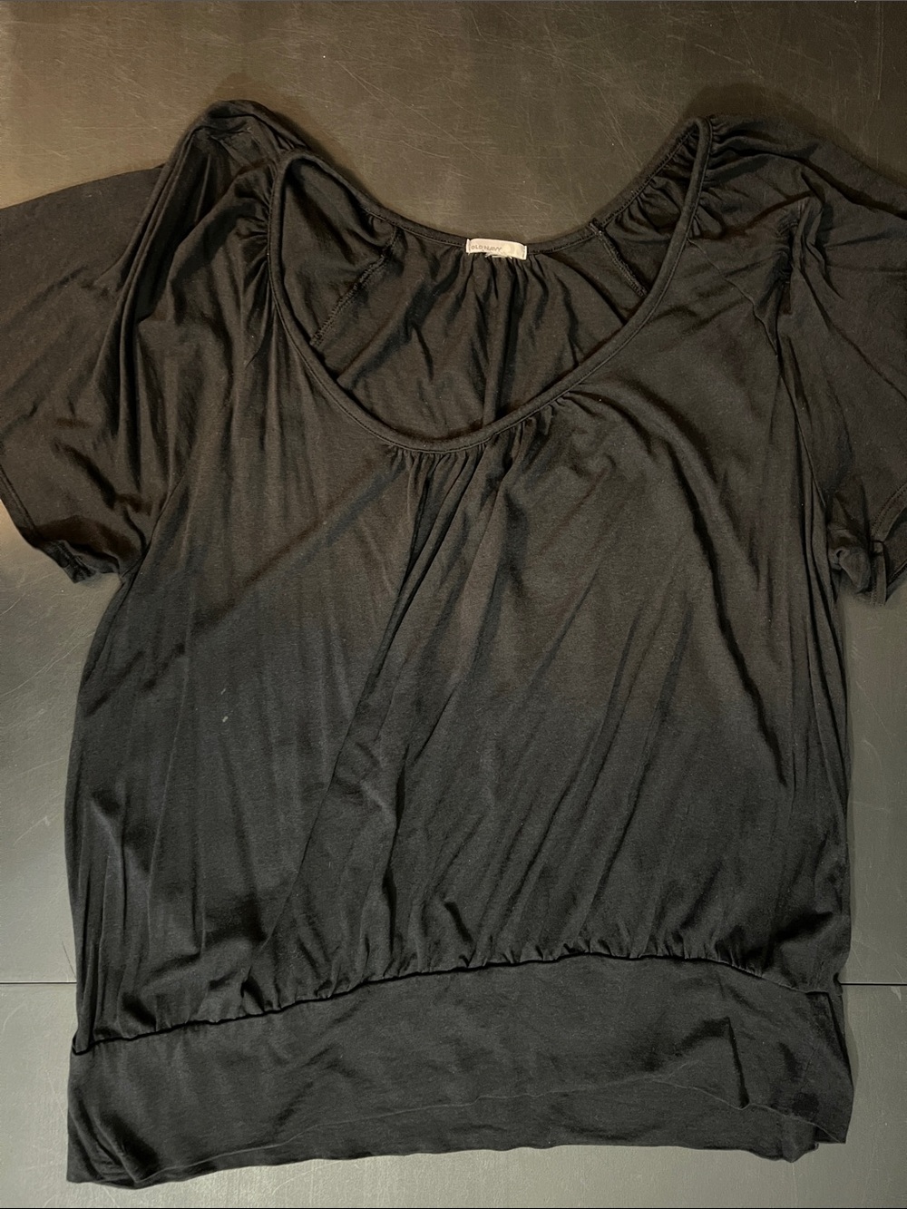 Old Navy Black Short Sleeve Scoop Neck Top